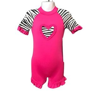 Wipette One Piece Hot Pink Zebra Swimsuit New